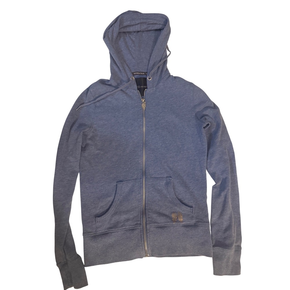 Victoria's Secret Supermodel Essentials Hoodie Blue Rhinestone Love Women's XS